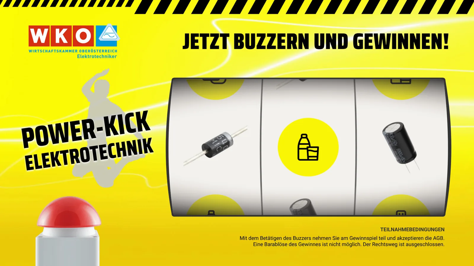 Slotmachine-Gewinnspiel im Branding von WKO