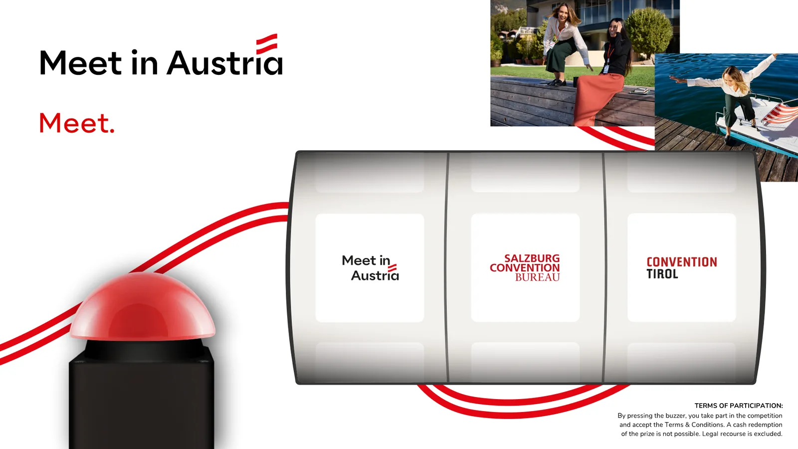 Slotmachine-Gewinnspiel im Branding von Österreich Werbung