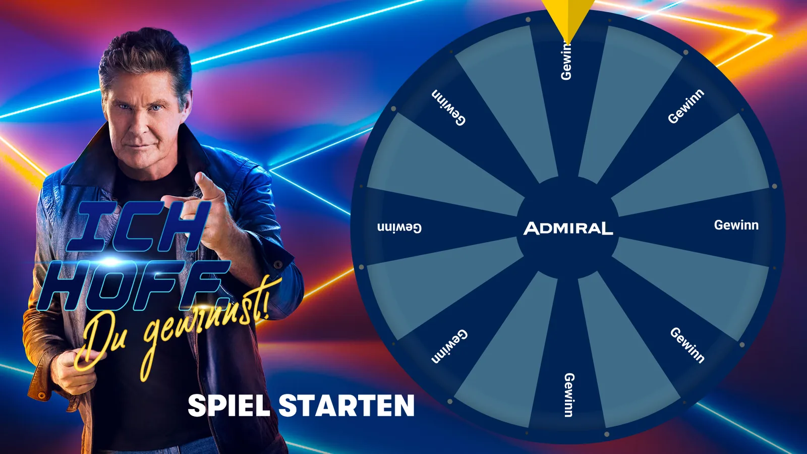 Glücksrad-Gewinnspiel im Branding von Admiral
