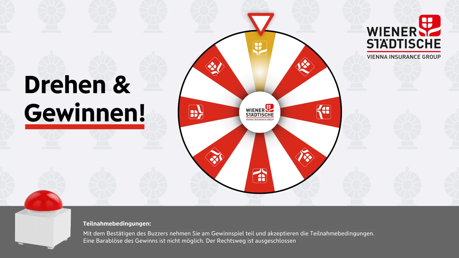 Glücksrad-Gewinnspiel im Branding von Wiener­städtische