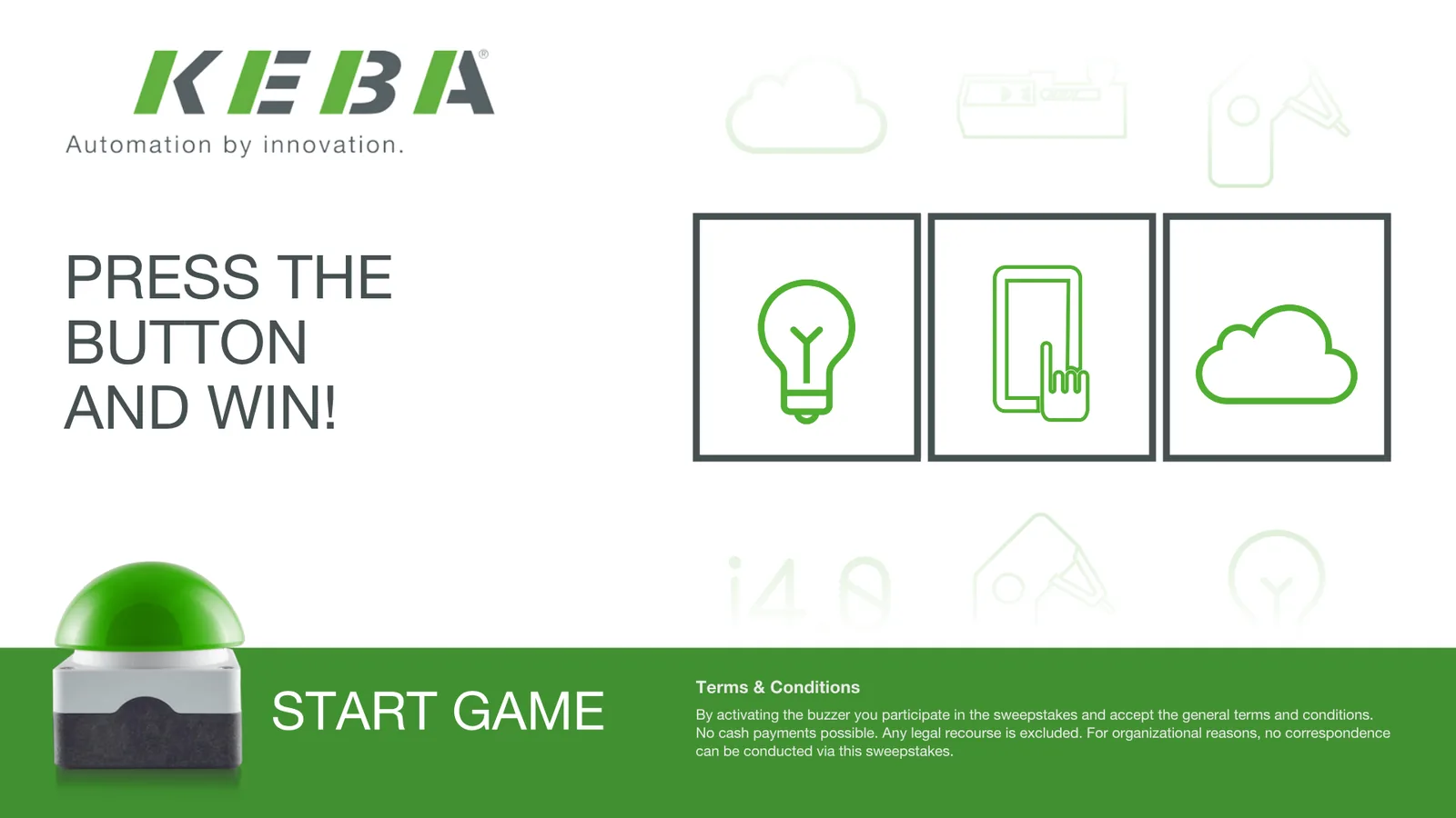 Slotmachine-Gewinnspiel im Branding von KEBA