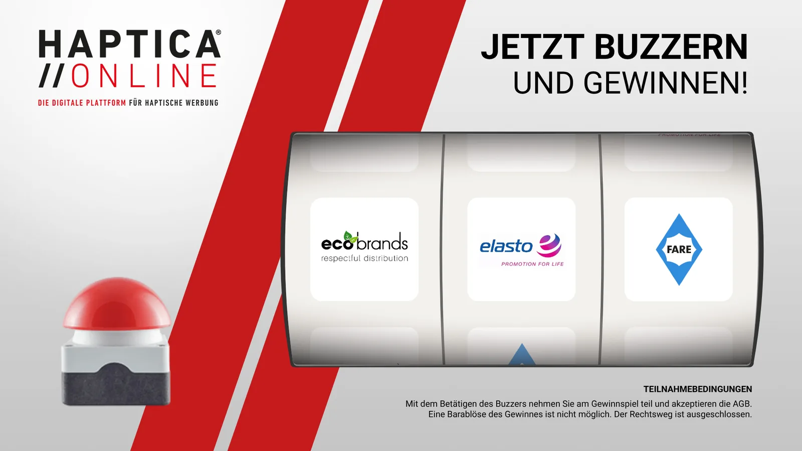 Slotmachine-Gewinnspiel im Branding von HAPTICA Online