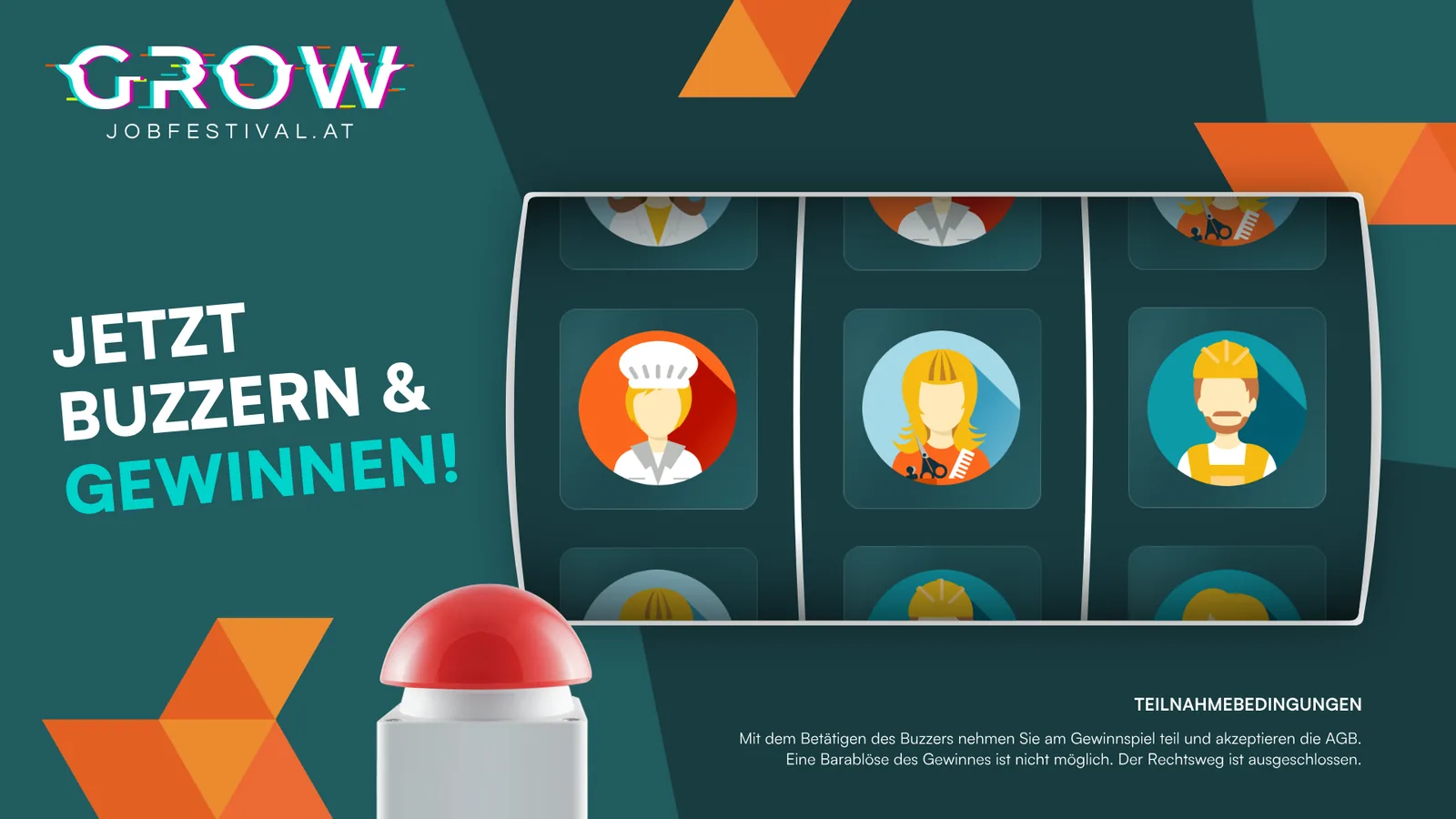 Slotmachine-Gewinnspiel im Branding von GROW