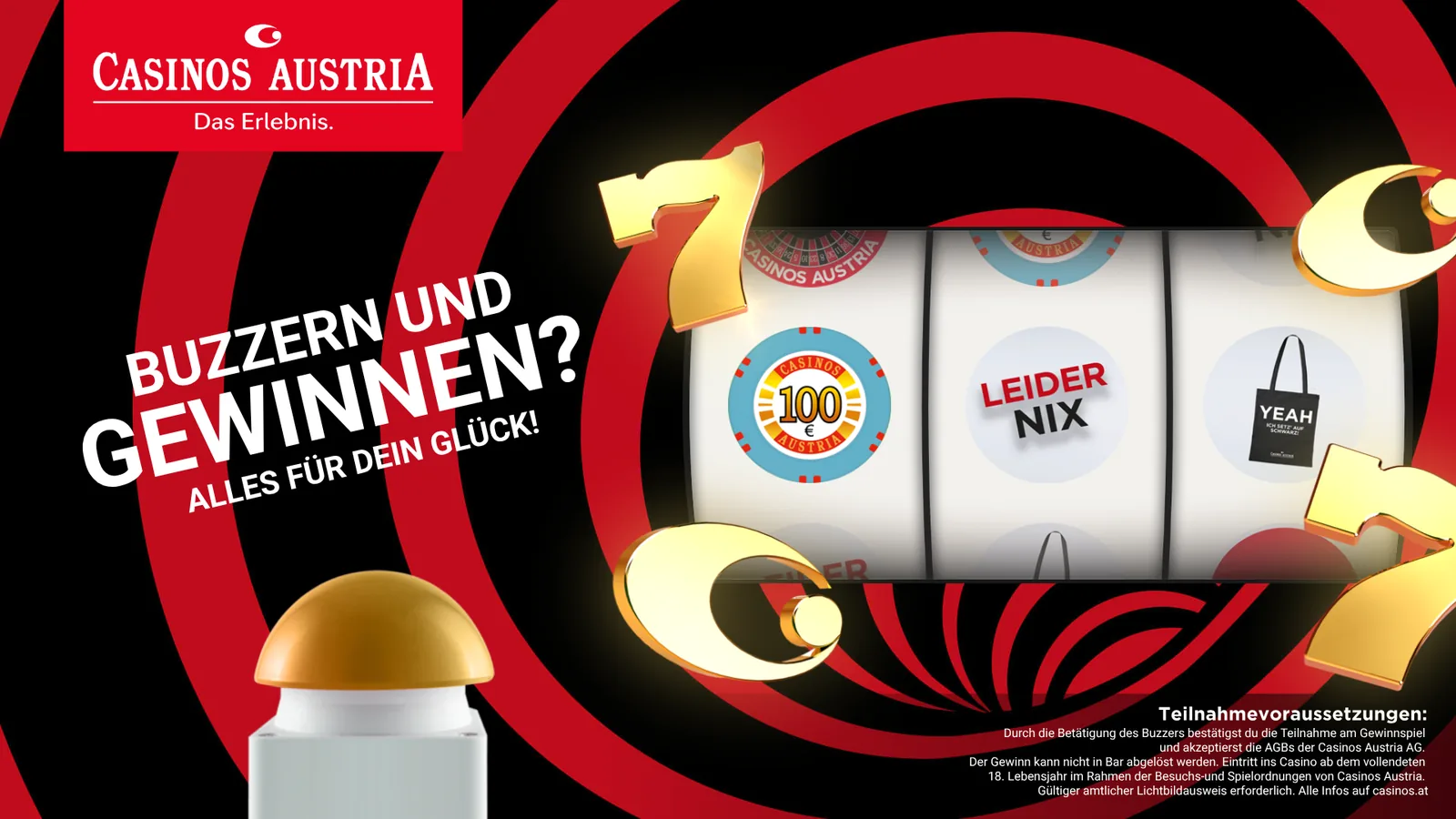 Slotmachine-Gewinnspiel im Branding von Casinos Austria